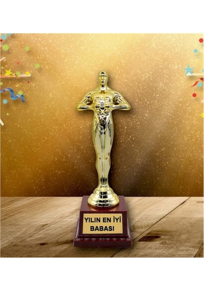 Yılın En İyi Babası Oscarı Ödülü Hediye Eşe Sevgiliye Babaya Hediye Büyük Boy Çok Renkli