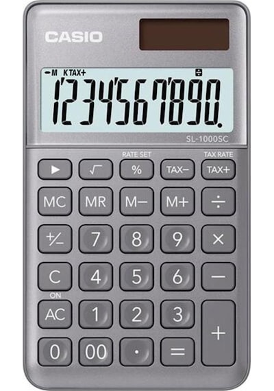 Casio Sl-1000sc-gy Cep Tipi 10 Hane Gri Hesap Makinesi Çok Renkli