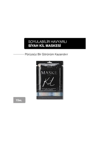 Xmlbayiciniz Dermokil Soyulabilir Havyarlı Siyah Kil Yüz Maskesi Tüm Cilt Tipleri İçin 15 Ml X 3 Adet Diğer