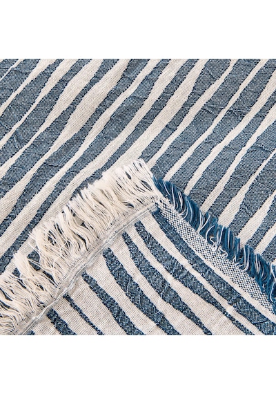 Soft Çizgili Tek Kişilik Yatak Örtüsü - Lacivert - 160x225 Cm Renkli