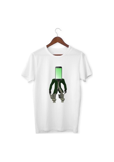 Alpşan Ticaret Skibidi Toilet Titan Phone Baskılı Unisex Çocuk Tişört Beyaz