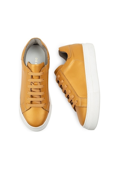 Deery Hakiki Deri Sarı Sneaker Kadın Ayakkabı Sarı