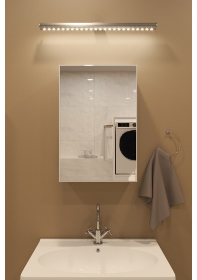 Tek Kapaklı Aynalı Beyaz 60 Cm Banyo Dolabı