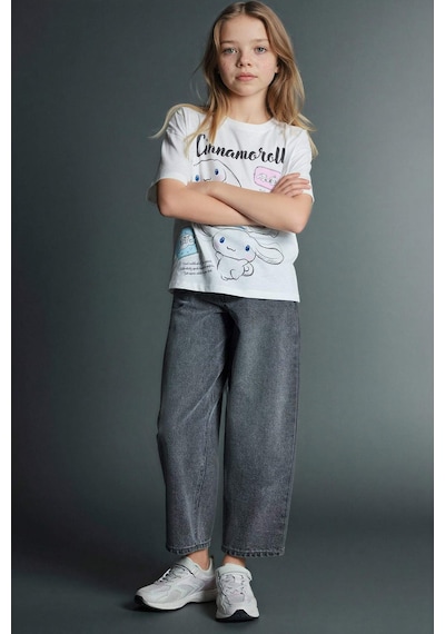Defacto Baggy Fıt Gri Kız Çocuk Jean Pantolon G4653a8/nm55 Gri
