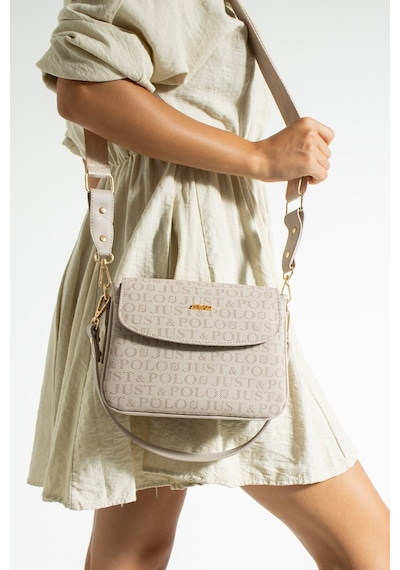 Just Polo Kadın Taş Baskı Desenli Kolon Askılı 3 Bölmeli Omuz Çantası 23x16cm Mds2184 15344472