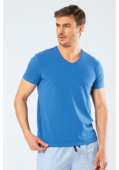 Cacharel Erkek V Yaka Likralı T-shirt 1332/saks Saks