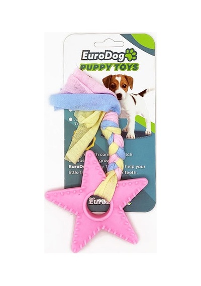 Eurodog - 208 - Puppy Toys Pembe Yıldız Diş - Edntrend - Kma Oy.