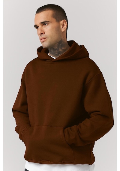 Benroma Düz Ünisex Oversize Kapüşonlu Sweatshırt Çok Renkli