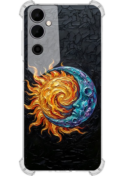 Tecno Pova Neo 2 İle Uyumlu Köşe Korumalı Kılıf Metamorfoz Kozmik Dans Tasarımlı Uv Baskılı Şeffaf