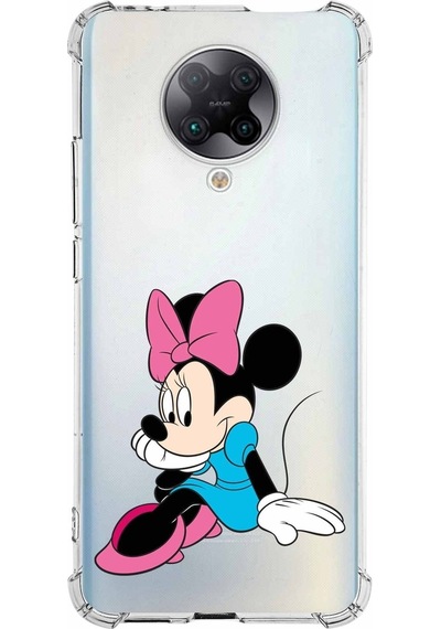 Xiaomi Poco F2 Pro Köşe Korumalı Antişok Kapak Minnie Mouse Tasarımlı Şeffaf Kılıf
