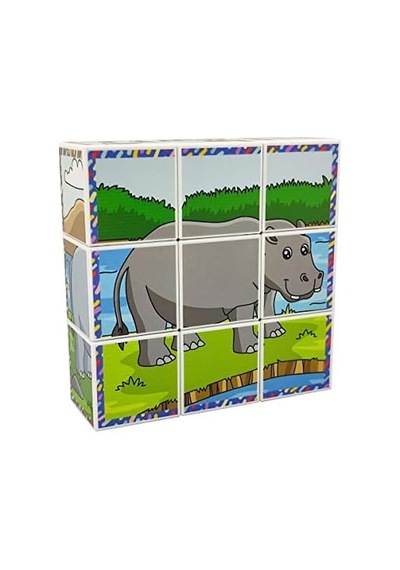Safari Hayvanları 3d Manyetik Puzzle 9 Mıknatıslı Küp 6 Yapboz