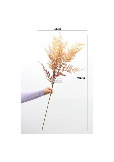 Yapay Retro Uzun Eğrelti Dalı 100 Cm Kahverengi