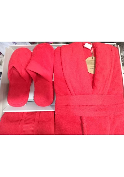 Özdilek Colourist Kırmızı Banyo Bornoz Seti Ürün Kırmızı