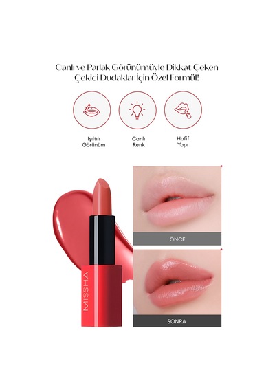 Missha Dare Rouge Sheer Sleek Yoğun Pigmentli Besleyici Nemli Bitişli Ruj 14 Sienna Bunny