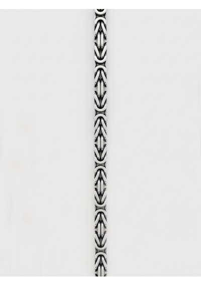 925 Ayar Gümüş Erkek Kral Zincir Kolye - Tıraşlı Kare Model 2mm - 50 - 60cm Rzn10412