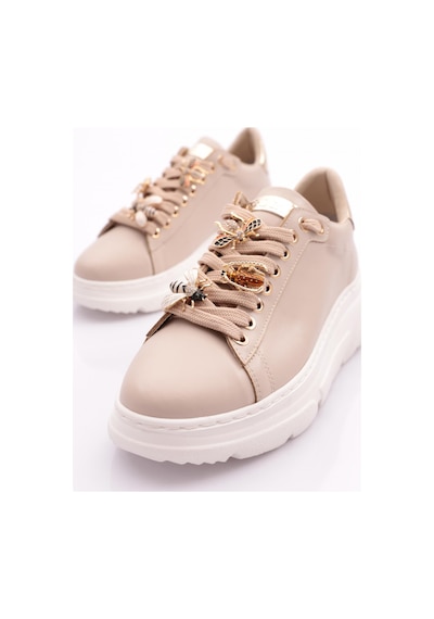 Dgn Es852 Kadın Kalın Taban Ari Tokali Sneakers Ayakkabi Bej