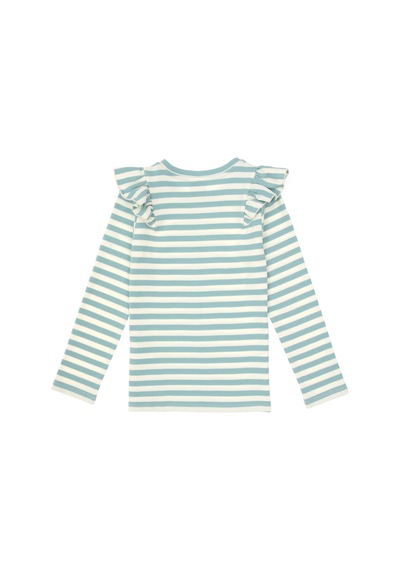 U.S. Polo Assn. Kız Çocuk Mint Çizgili Bisiklet Yaka Sweatshirt 50317983-VR090