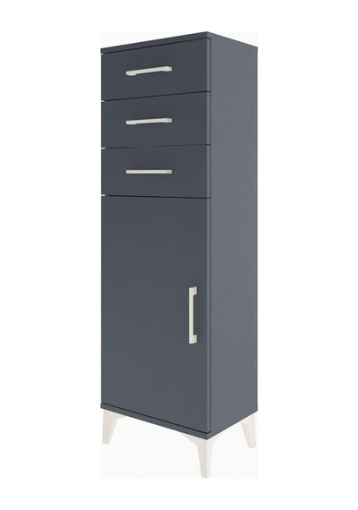 Arges Dolap 3 Çekmeceli Tek Kapaklı 44x30x134 Antrasit-antrasit Antrasit
