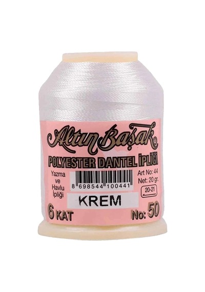 Hubrendy Tedarik Altınbaşak Oya Ve Dantel İpi 20 Gr - Royaleks - No: Krem