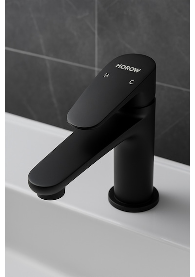 Zift Unique Mat Siyah Banyo Musluğu - Tek Kollu Batarya Siyah