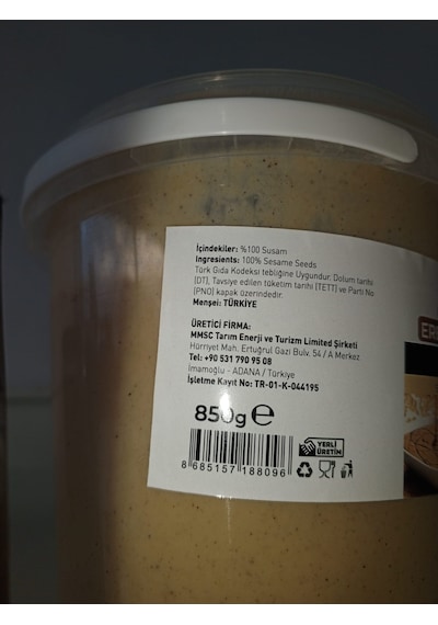 Erenzadegiler Susam Tahini 850 G Doğal, Katkısız, Geleneksel Lezzet