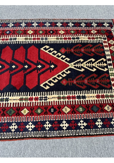 EL DOKUMA 130X200 KİLİM MODELİ HALI KIRMIZI NAMAZLIK SECCADE !