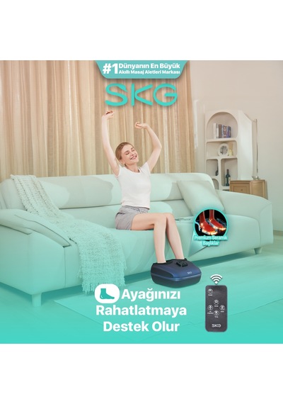 Skg YS100 Akıllı Ayak Masaj Aleti / Robotu Shiatsu Teknikleri Uzaktan Kumanda, Isı & Termoterapi Lacivert