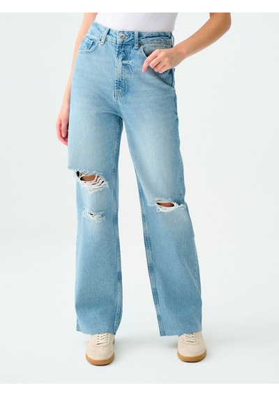 LOFT Long Wide Leg Regular Fit Kadın Pantolon Lf2032596 Q1.v1 Denim