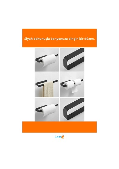 Dayanıklı Paslanmaz Metal Mat Siyah Havluluk Çok Renkli