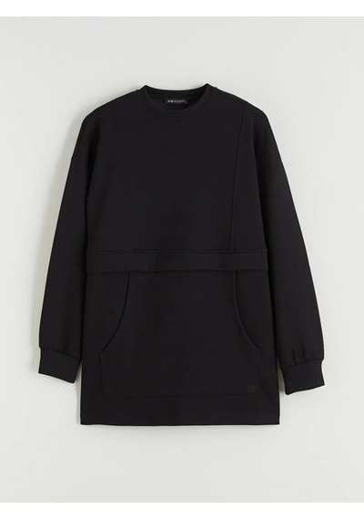 Lc Waikiki Siyah Soft Touch Kadın Sweatshirt Tunik