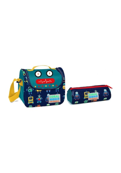 Coral High Lacivert Robot Erkek Çocuk Beslenme Ve Kalemlik Seti