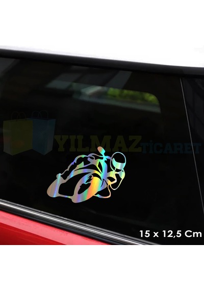 Yanlayan Motor Hologram Motosiklet Oto Sticker Çıkartma Etiket