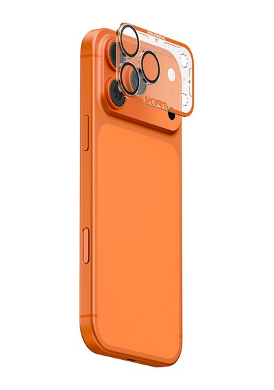 Apple Uyumlu   iPhone 17 Pro Max Skinarma Magma Serisi Mat Kamera Lens Koruyucu Turuncu