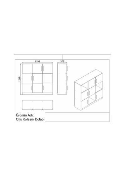 Robin Home Verona G Ofis Klasör Dolabı Kitaplık Beyaz