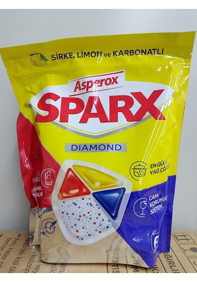 60 Lı Kapsül Asperox Sparx Diamond Bulaşık Makinesi Tableti Sirke Limon Karbonatlı