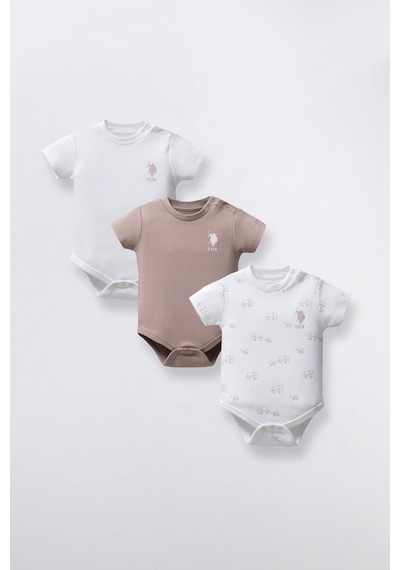 U.S. Polo Assn. U.s. Polo Assn Erkek Bebek Beyaz Body Zıbın Beyaz