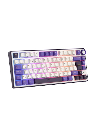 Royal Kludge R75 75% Kablolu Türkçe Gaming Klavye Beyaz-mor