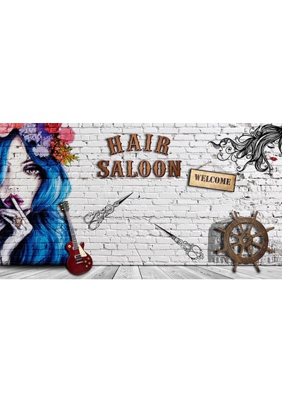 Kuaför Salonları İçin Özel Tasarım Duvar Kağıdı (397461960)