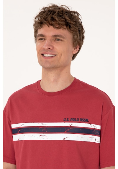 U.S. Polo Assn. Erkek Comfort Fit Vişne Bisiklet Yaka Tişört 50306912-VR223