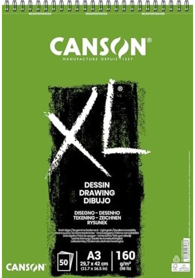Xl Draw Eskiz Ve Resim Defteri, Spiralli, 50 Sayfa, A3, 160g 103 Ivory
