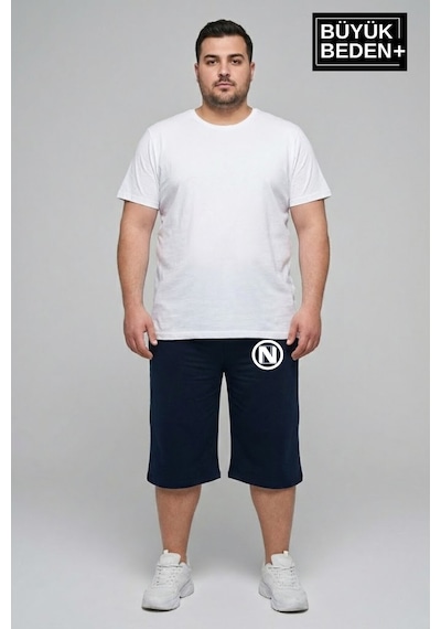Süperlife Büyük Beden Erkek N Baskılı Şort Rahat Kalıp Basic Penye 3xl-6xl Spr26bsr591-19 Lacivert Süperlife Büyük Beden Erkek N Baskılı Şort Rahat Kalıp Basic Penye 3xl-6xl Spr26bsr591-19 Lacivert
