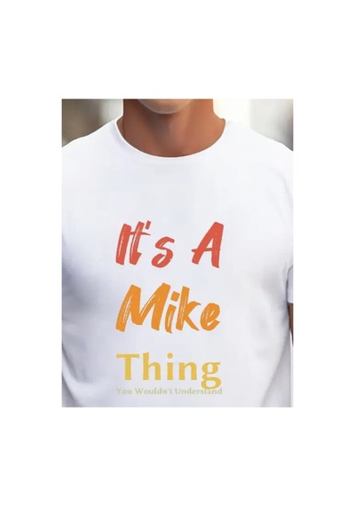 Butik İstanbul Erkek It Is A Mike Thing Baskılı Erkek T-shirt Beyaz
