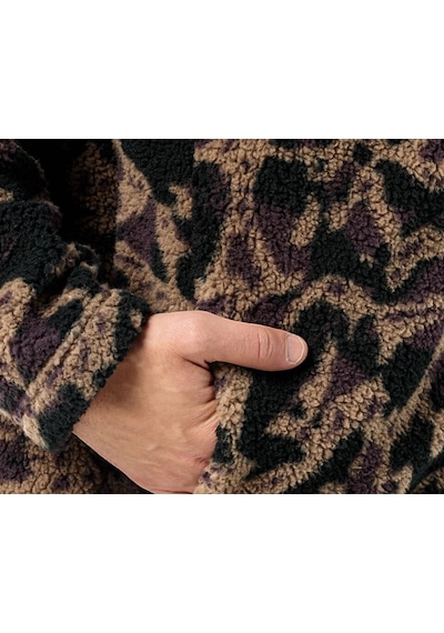 Jack Wolfskin Maarweg Print Jkt Erkek Outdoor Peluş Ceket 1711231-8889 Siyah
