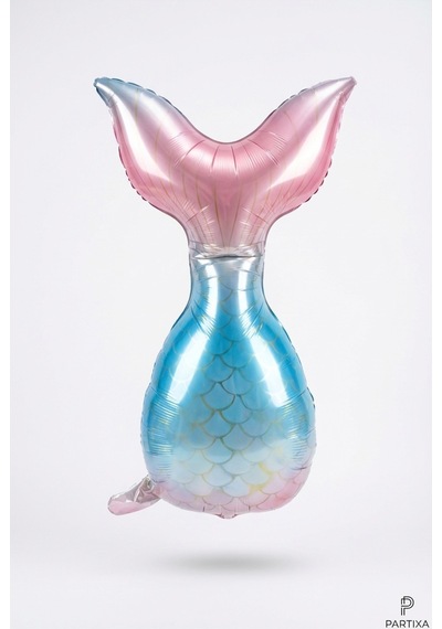 Pembe Mavi Denizkızı Kuyruğu Folyo Balon 50x81 Cm Denizkızı Temalı Çocuk Doğum Günü Parti Süsü Çok Renkli
