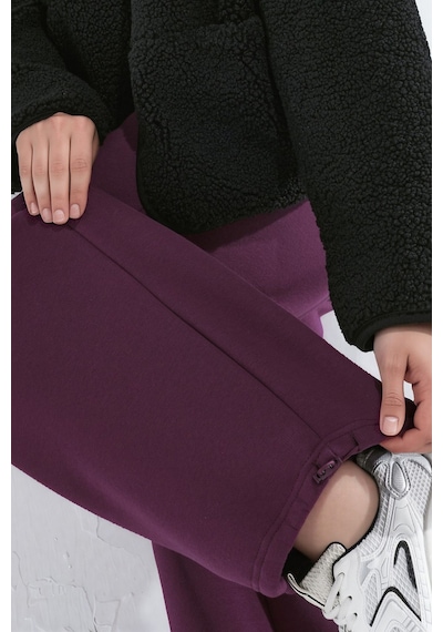 Hiccup Barrel Fit Basic Şardonlu Eşofman Altı Bordo - Kırmızı