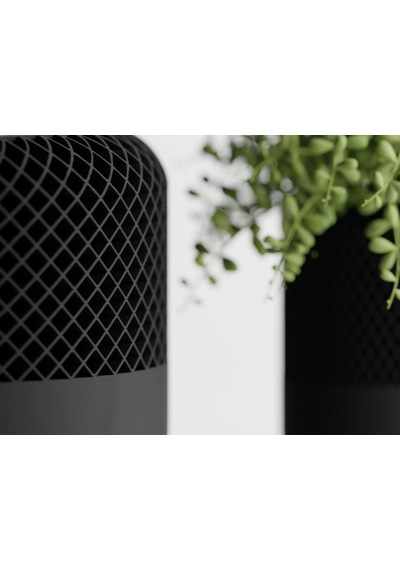 3d Baskı Modern File Desenli Dekoratif Saksı - Minimal Çiçek Saksısı, Ev Ve Ofis Bitki Saksısı-siyah