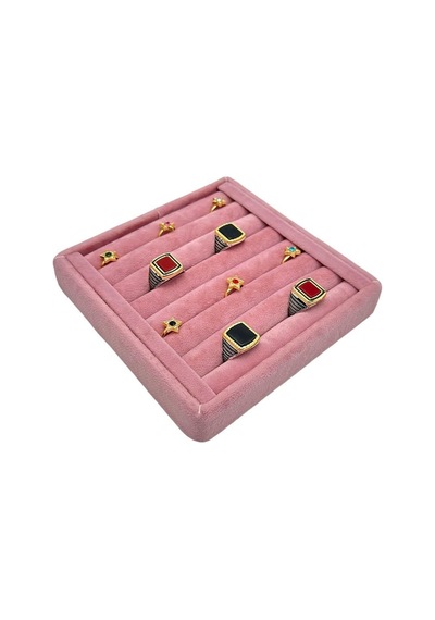 Yüzük Küpe Koldüğmesi Takı Standı Pembe 15 X 15 Cm