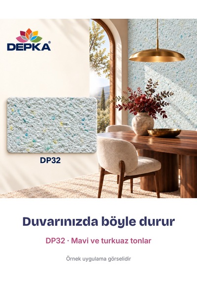 Depka Pamuk Sıva Dp32 2 Kg 7-8 M² İpek Sıva Alternatifi Isı Ve Ses Yalıtımlı Dekoratif Sıva