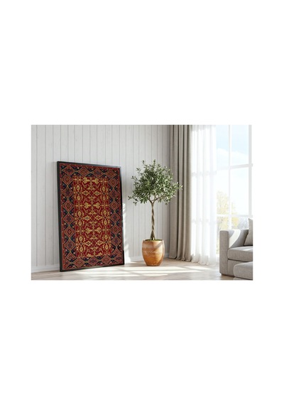 Anonim Lotto Desenli Klasik Türk Halısı Çerçevesiz Poster 21x30 Cm A4 Geometrik Desen Etnik