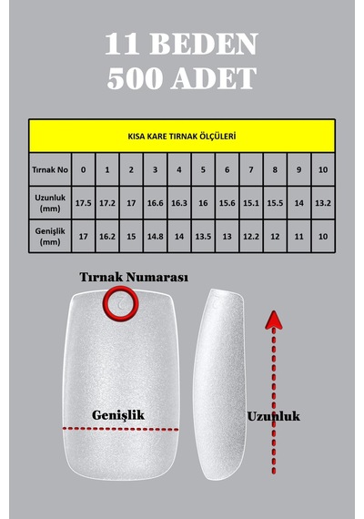 500 Adet Yeni Nesil Jel Destekli Kare Kısa Takma Tırnak Önceden Törpülenmiş Kısa Kare 500 Adet Yeni Nesil Jel Destekli Kare Kısa Takma Tırnak Önceden Törpülenmiş Kısa Kare
